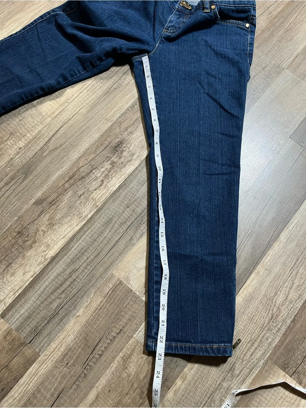 Michael Kors Petite Dark Wash Jeans with Ankle Zips, Size 2P